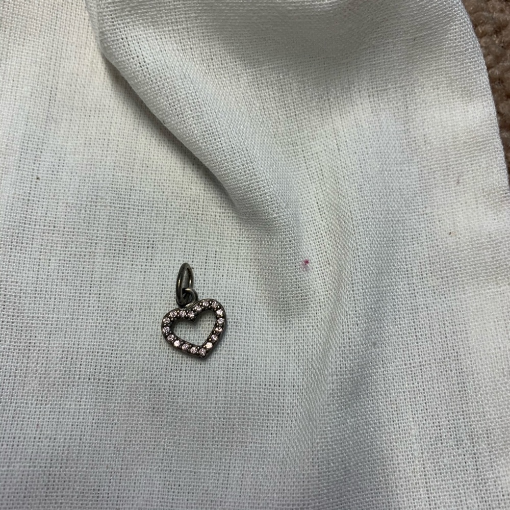 Light pink diamond heart charm for pandora